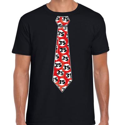 Cadeau T-shirt voor heren - 35 jaar - zwart - stopbord leeftijden - verjaardag Cadeau T-shirt voor heren - 35 jaar - zwart - stopbord leeftijden - verjaardag