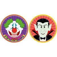 20x Halloween onderzetters horror clown en vampier/Dracula - thumbnail