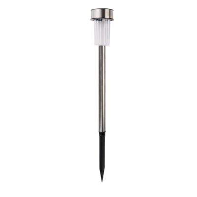Grundig tuinfakkels 10 stuks prikspot op zonne energie wit licht ip44 waterbestendig batterijduur 6-8 uur 4,8x36,5 cm roestvrij staal