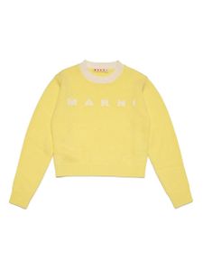 Marni Kids pull en maille à logo - Jaune