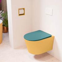 MONDIAZ LAVIE hangend toilet single fire rimless diepspoel Ocher, Toiletzitting met quick-release & softclose Smag