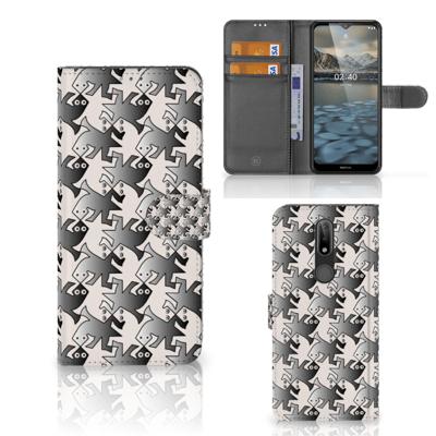 Nokia 2.4 | Telefoonhoesje | Met pasjeshouder | Salamander Grey