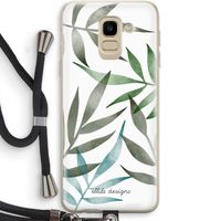 Tropical watercolor leaves: Samsung Galaxy J6 (2018) Transparant Hoesje met koord