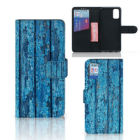 Samsung Galaxy A41 Book Style Case Wood Blue