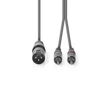 Nedis COTH15200GY30 audio kabel 3 m XLR (3-pin) 2 x RCA Grijs - thumbnail