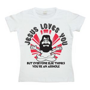 Funny shirt Jesus Loves You dames 2XL  -