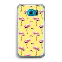 Flamingo's geel: Samsung Galaxy S6 Transparant Hoesje