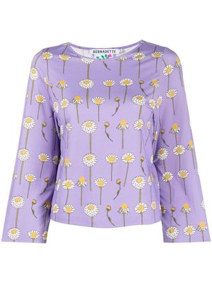 Bernadette t-shirt imprimé à col rond - Violet