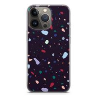 Dark Rounded Terrazzo: iPhone 13 Pro Transparant Hoesje Dark Rounded Terrazzo: iPhone 13 Pro Transparant Hoesje