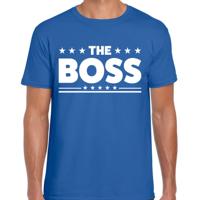 Cadeau T-shirt voor heren - blauw - The Boss - Foute Party / thema kleding