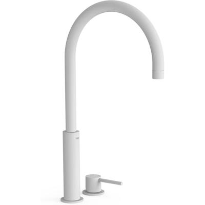 Wastafelkraan Tres Study | Opbouw | Draaibare uitloop | Mengkraan | Hoog model | 1-hendel | Rond | Wit mat
