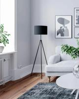 Grote vloerlamp zwart met E27 fitting en schakelaar By Rydens Rina