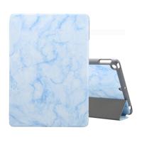 Voor iPad 10 2 inch marmer textuur patroon horizontale Flip lederen draagtas met drie-vouwen houder & Pensleuf & slaap/Wake-up functie (blauw)