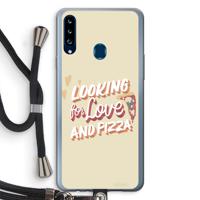 Pizza is the answer: Samsung Galaxy A20s Transparant Hoesje met koord
