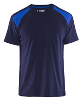 Blåkläder T-Shirt bicolour 33791042 | Marineblauw/Korenblauw | Maat 3XL - 7330509604236