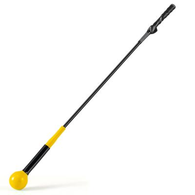 Golfswingtrainer-hulp 100 cm Golftrainingshulp met Verzwaarde Kop voor Grip Geel