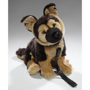 CarlDick Knuffeldier Duitse Herdershond - aan riem - 25 cm - Speelgoed dieren honden