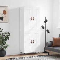 Hoge kast 69,5x34x180 cm bewerkt hout wit
