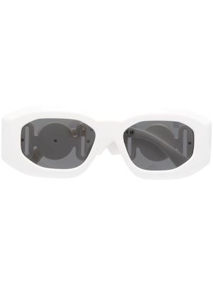 Versace Eyewear lunettes de soleil à plaque Medusa - Blanc