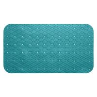 Anti-slip badkamer douche/bad mat turquoise blauw 70 x 35 cm rechthoekig - thumbnail