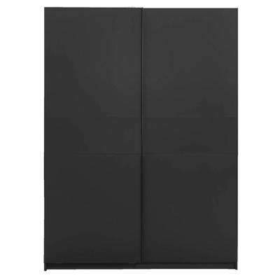 Leen Bakker - Schuifdeurkast Genua - Antraciet - 204x150x60 Cm - Spaanplaat - Grijs#Zwart - 150.6x204x60.3 Cm