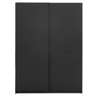 Leen Bakker - Schuifdeurkast Genua - Antraciet - 204x150x60 Cm - Spaanplaat - Grijs#Zwart - 150.6x204x60.3 Cm