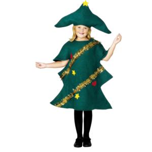 Kerstboom kostuum - groen - kinderen - polyester - kerst verkleedkleding