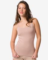 HEMA Dameshemd naadloos micro spaghettibandjes beige (beige)