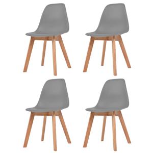 Eetkamerstoelen 4 st kunststof grijs