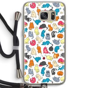 Kleurrijke katten: Samsung Galaxy S7 Transparant Hoesje met koord