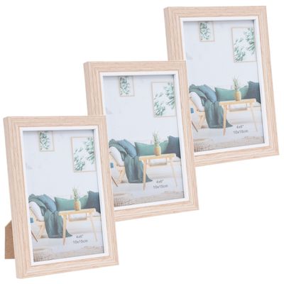 3x stuks houten fotolijst geschikt voor een foto van 10 x 15 cm