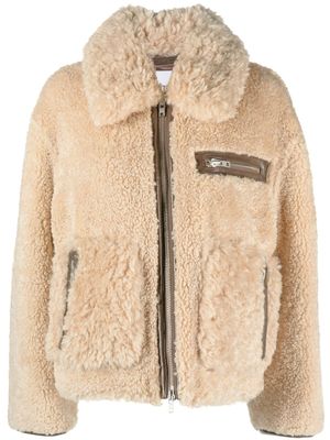 STAND STUDIO manteau Joann en peau lainée artificielle - Tons neutres