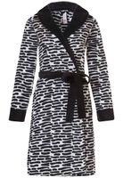 Dames badjas zwart wit motief-s