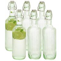 Secret de Gourmet Beugelfles / Weckfles - 6x - groen glas - luchtdicht - 1 liter - waterfles