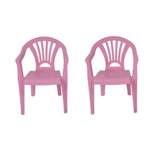 2x Plastic kinderstoelen roze 37 x 31 x 51 cm