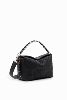 Middelgrote tas met borduursel - BLACK - U