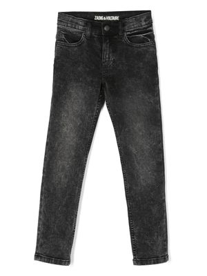 Zadig & Voltaire Kids jean skinny à logo imprimé - Noir