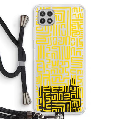 Majorelle Blue Print: Samsung Galaxy A22 4G Transparant Hoesje met koord