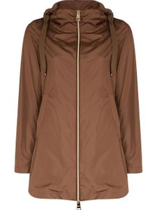 Herno manteau zippé à design plissé au dos - Marron