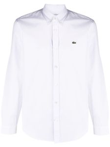 Lacoste logo-patch cotton shirt - Blanc