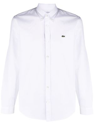 Lacoste chemise en coton à patch logo - Blanc