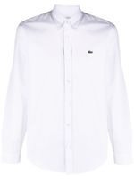 Lacoste chemise en coton à patch logo - Blanc