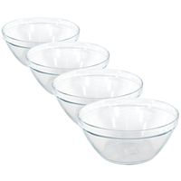 4x Glazen snackschaaltjes/keukenschaaltjes Pompei 14 cm/500 ml