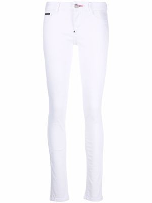Philipp Plein jean skinny à taille haute - Blanc