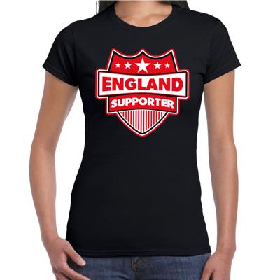 Engeland supporters t-shirt - zwart - voor dames - England - landen shirts - kleding - sport Engeland supporters t-shirt - zwart - voor dames - England - landen shirts - kleding - sport