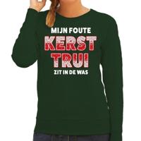 Foute kersttrui - sweater - Mijn foute kersttrui zit in de was - groen - voor dames - kerstkleding