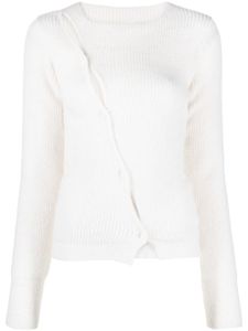 Jacquemus cardigan asymétrique à boutonnière - Blanc