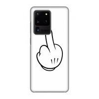 Middle finger white: Volledig geprint Samsung Galaxy S20 Ultra Hoesje