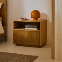 Kave Home Nachtkastje 'Helvine' Eiken, Met 1 lade