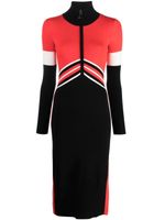 Patrizia Pepe colour-block ribbed-knit midi dress - Rouge - thumbnail